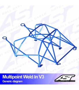 Roll Cage MAZDA RX-8 (SE3P) 4-doors Coupe MULTIPOINT WELD IN V3