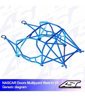 Roll Cage MAZDA RX-8 (SE3P) 4-doors Coupe MULTIPOINT WELD IN V5 NASCAR-door