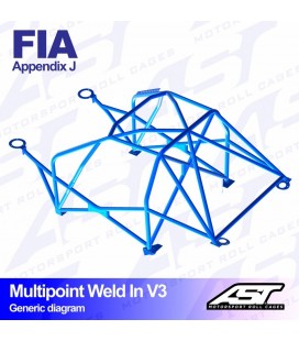 Roll Cage NISSAN 350Z (Z33) 3-doors Coupe MULTIPOINT WELD IN V3