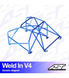 Roll Cage NISSAN Silvia (S13) 3-doors Hatchback WELD IN V4