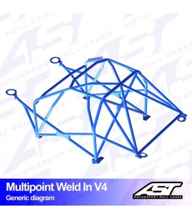 Roll Cage PORSCHE 968 (1992-1995) 3-doors Coupe RWD MULTIPOINT WELD IN V4