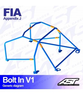 Roll Cage Renault Megane (Phase 1) 3-doors Coupe BOLT IN V1