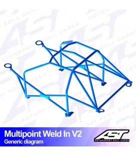 Roll Cage TOYOTA MR-2 (W30) 2-doors Roadster MULTIPOINT WELD IN V2