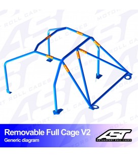 Roll Cage TOYOTA MR-2 (W30) 2-doors Roadster REMOVABLE FULL CAGE V2