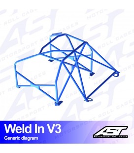 Roll Cage TOYOTA MR-2 (W30) 2-doors Roadster WELD IN V3