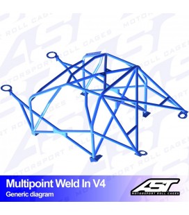 Roll Cage VW Scirocco (Mk3) 3-doors Hatchback MULTIPOINT WELD IN V4