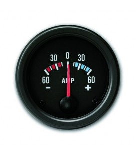 Gauge, amperemeter (60A), black, Ø52mm