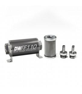 DeatschWerks Universal in-line fuel filter 10 micron 3/8" 110mm