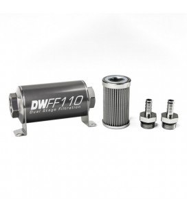 DeatschWerks Universal in-line fuel filter 100 micron 3/8" 110mm