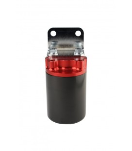 Aeromotive SS Series Billet Canister Style Fuel Filter Anodized Black/Red - 10 Micron Fabric Element