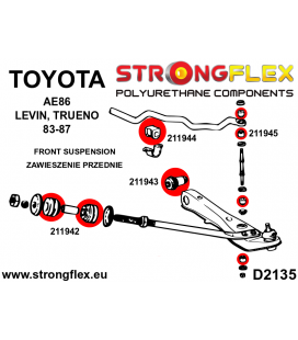 216254A: Full Suspension bush kit SPORT