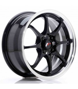 JR Wheels JR5 15x7 ET35 4x100 Gloss Black w/Machined Lip