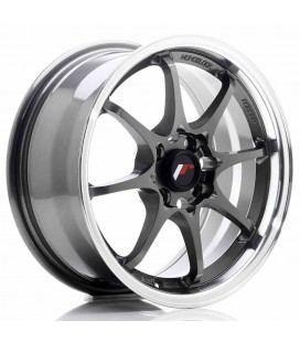JR Wheels JR5 15x7 ET35 4x100 Gun Metal w/Machined Lip