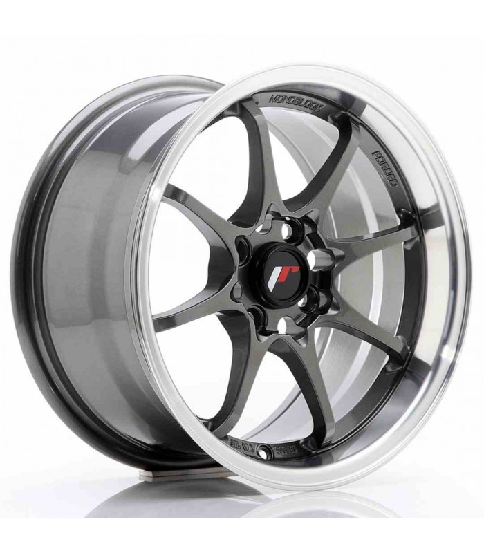 JR Wheels JR5 15x8 ET28 4x100 Gun Metal w/Machined Lip