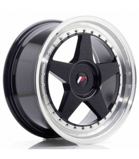 JR Wheels JR6 18x8,5 ET20-40 BLANK Glossy Black w/Machined Lip