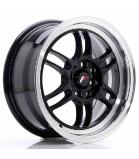JR Wheels JR7 15x7 ET38 4x100/114 Glossy Black w/Machined Lip
