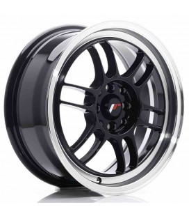 JR Wheels JR7 16x7 ET38 4x100/114 Gloss Black w/Machined Lip