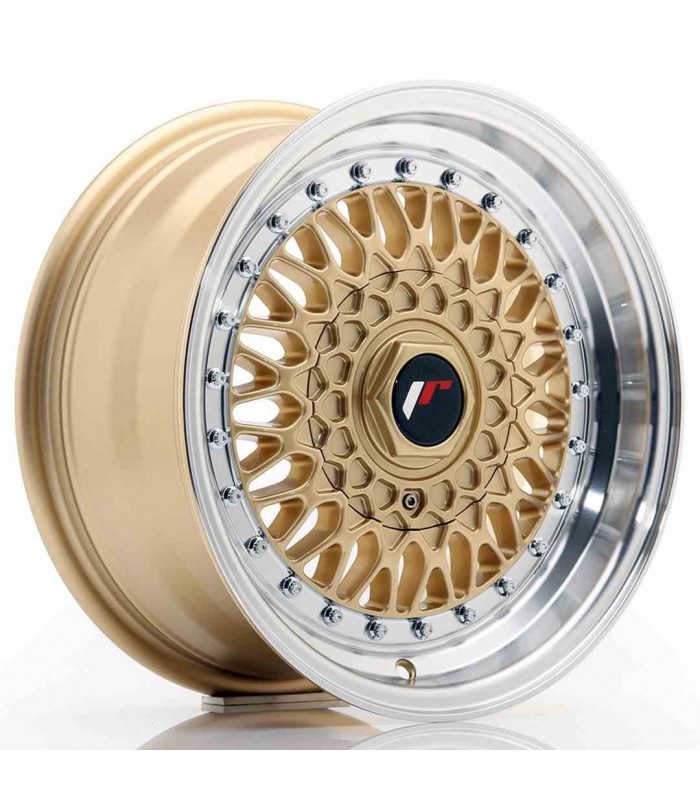 JR Wheels JR9 15x7 ET20 BLANK Gold w/Machined Lip