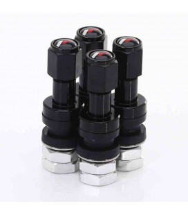 Set of Aluminum air valves JR v2 - BLACK + logo