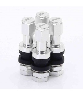 Set of Aluminum air valves JR v2 - SILVER + logo