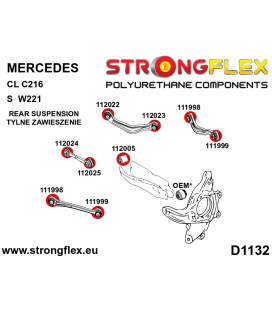 116260A: Rear suspension bush kit SPORT