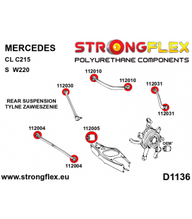 116263A: Rear suspension bush kit SPORT