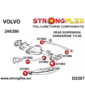 236209A: Rear suspension bush kit SPORT