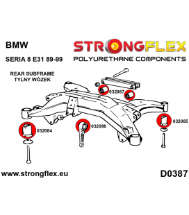 036084A: Rear subframe bush kit SPORT