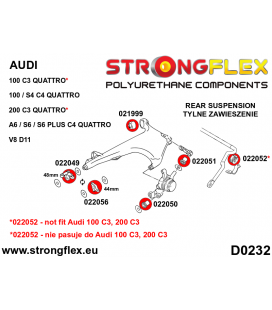 026269A: Rear suspension bush kit SPORT