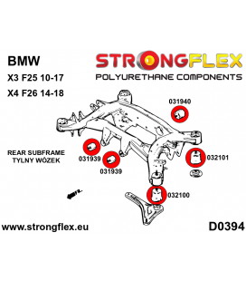 036104A: Rear subframe bush kit SPORT