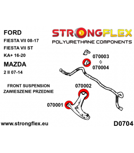 076165B: Front suspension and ream beam bush kit