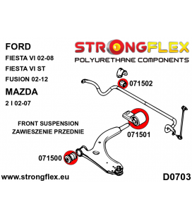 076168B: Front suspension and ream beam bush kit