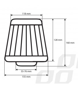 Amio 01713 sport air filter (adapt Ø55-76mm)