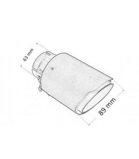 Exhaust Tip 89mm enter 63mm Carbon Gloss