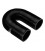 Silicone elbow 180' 57mm Black