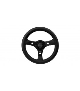 Luisi Nibbio Steering Wheel - Black Polyurethane Black Spokes 320mm (Made in Italy)