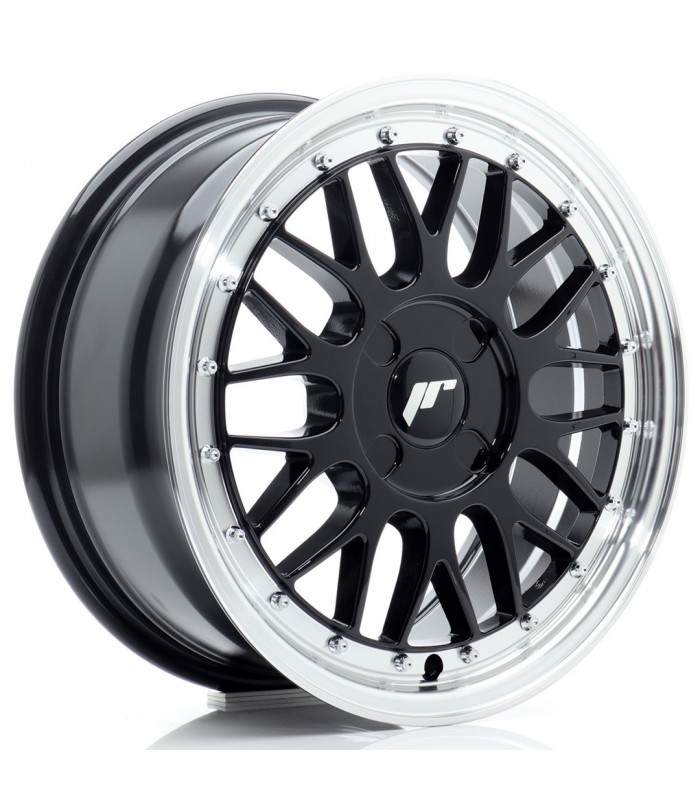 JR Wheels JR23 16x7 ET20-45 4H BLANK Gloss Black w/Machined Lip