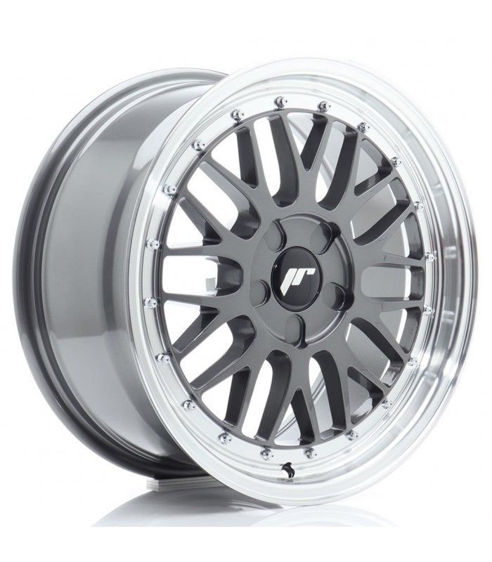 JR Wheels JR23 17x8 ET20-45 5H BLANK Hyper Gray w/Machined Lip