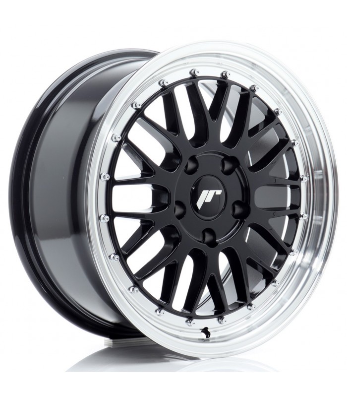JR Wheels JR23 17x8 ET35 5x120 Gloss Black w/Machined Lip