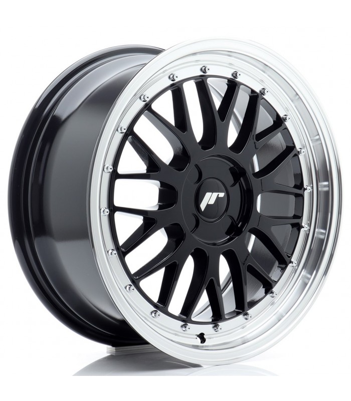 JR Wheels JR23 18x8 ET20-42 4H BLANK Glossy Black w/Machined Lip
