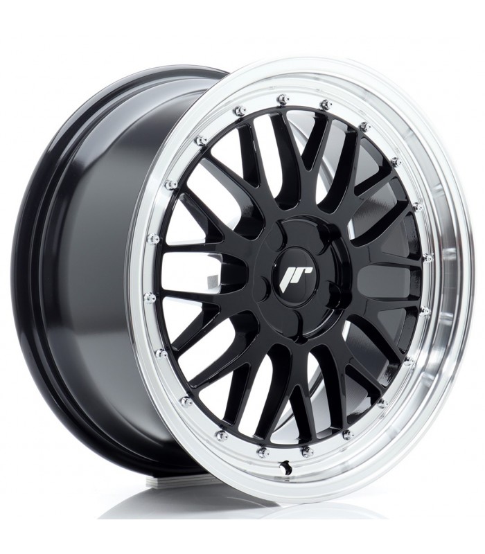 JR Wheels JR23 18x8 ET20-42 5H BLANK Glossy Black w/Machined Lip