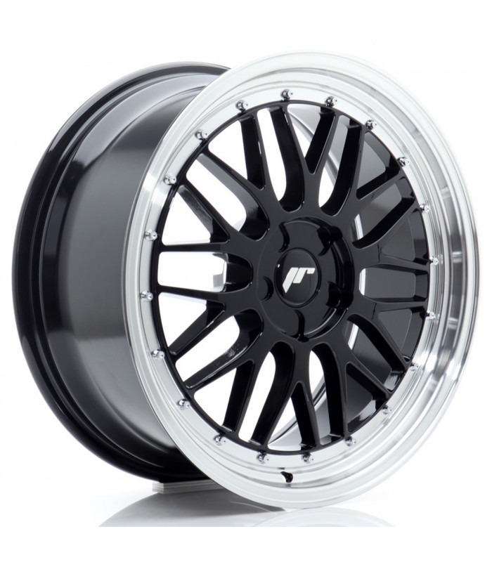 JR Wheels JR23 19x8 ET20-40 5H BLANK Gloss Black w/Machined Lip