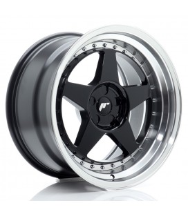 JR Wheels JR6 18x10 ET0-25 5H BLANK Gloss Black w/Machined Lip