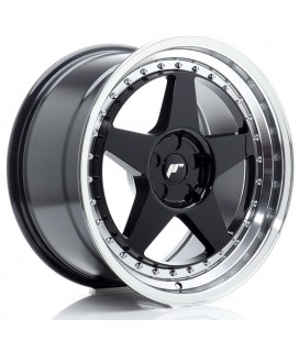 JR Wheels JR6 18x9 ET20-35 5H BLANK Gloss Black w/Machined Lip