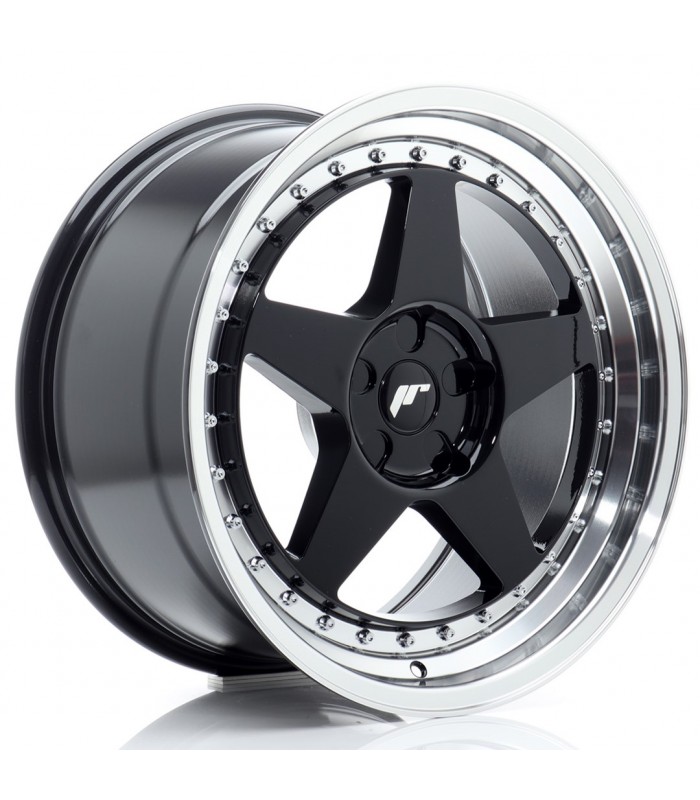 JR Wheels JR6 18x9,5 ET20-40 5H BLANK Gloss Black w/Machined Lip