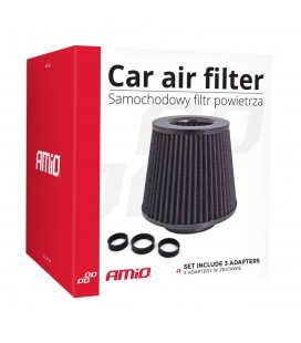 Automobilio oro kūginis filtras, juodas, universalus, 3 tvirtinimo adapteriai
