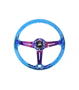 Steering wheel Slide 350mm offset:70mm NeoChrome acrylic blue