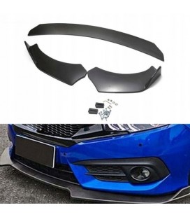 Universal front bumper splitter gloss black 3pcs.