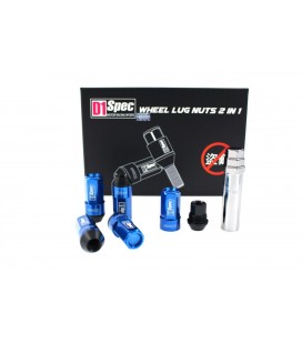 Racing lug nuts D1Spec Heptagon 2in1 12x1.25 Blue