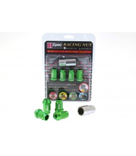 Racing Lug Nuts D1SPEC Replica 40mm M12x1.25 Green